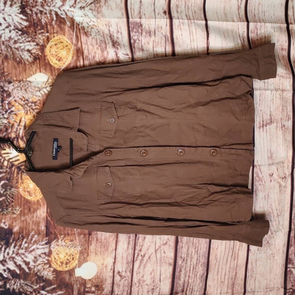 Chadwick's of Boston brown button down top